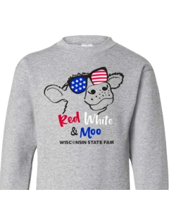 Red White & Moo Youth Crewneck